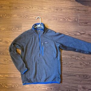 Patagonia Better Sweater 1/4 zip Gray and Blue Pullover
